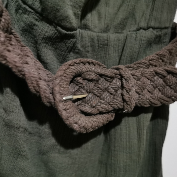 City Triangles Army Green Crepe One Shoulder Embroidered Mini Dress - Picture 3 of 10